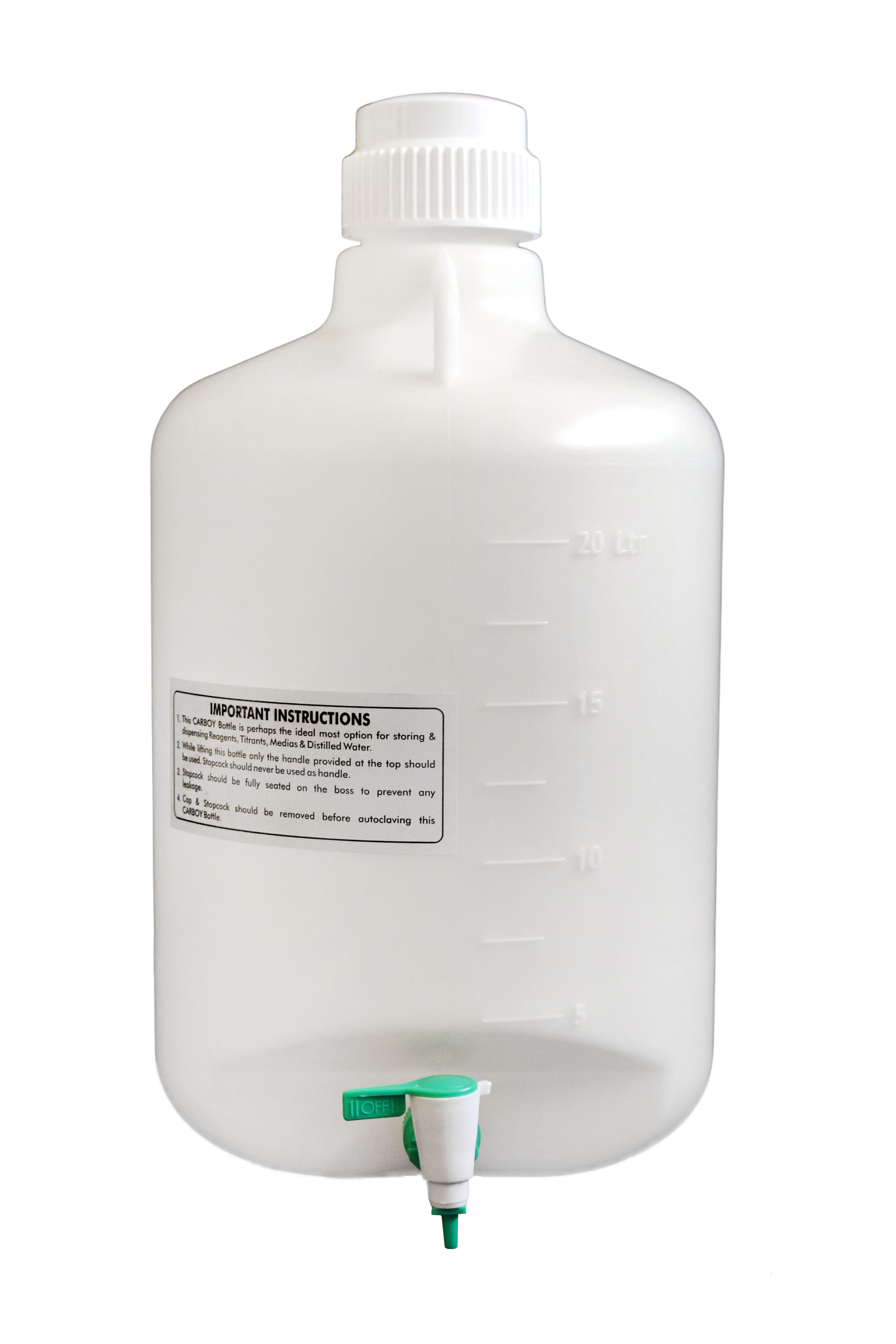 Eisco Polypropylene Carboy Bottle with Stopcock