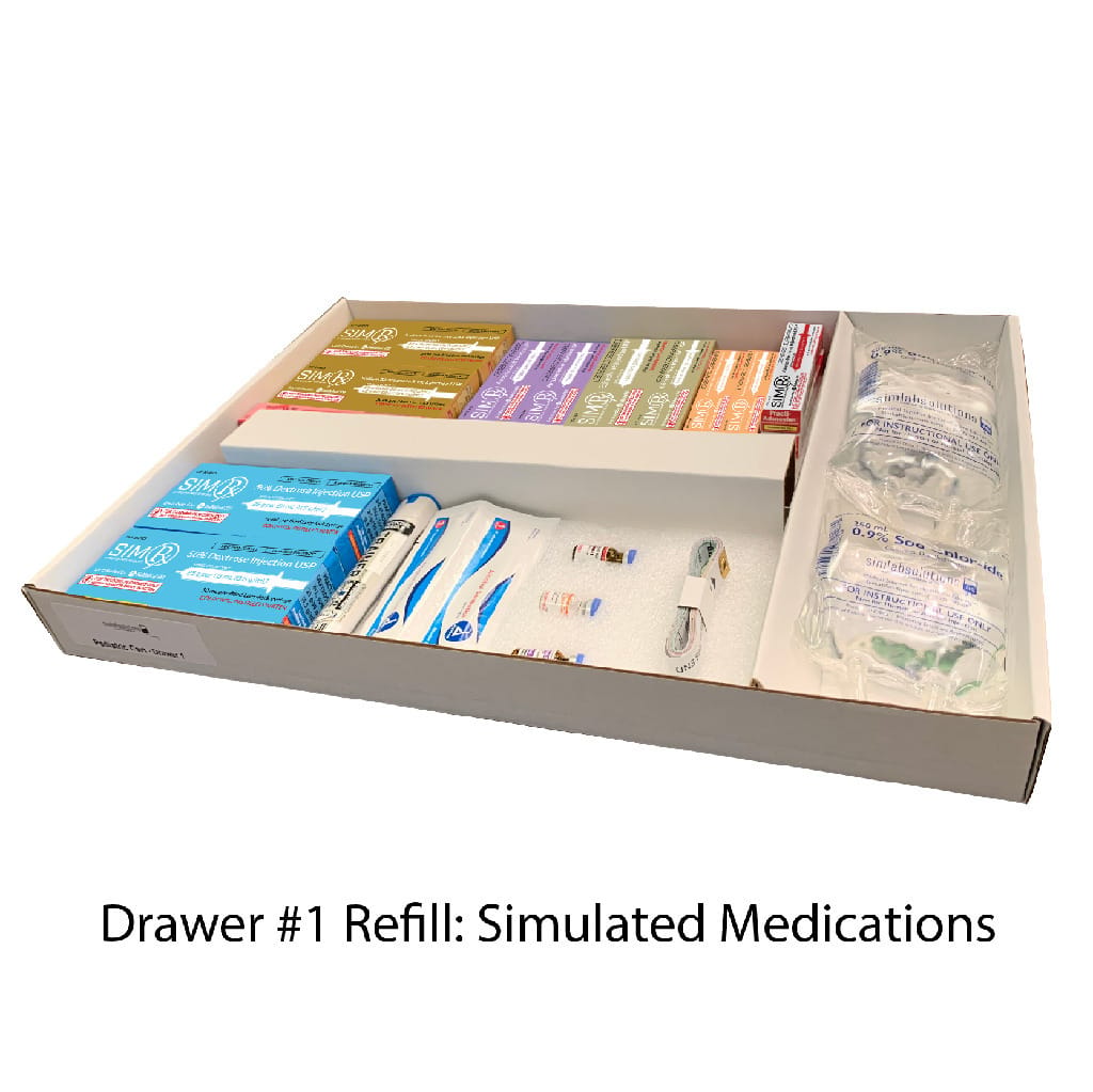 SimLabSolutions Pediatric Crash Cart, 9 Drawer, Loaded