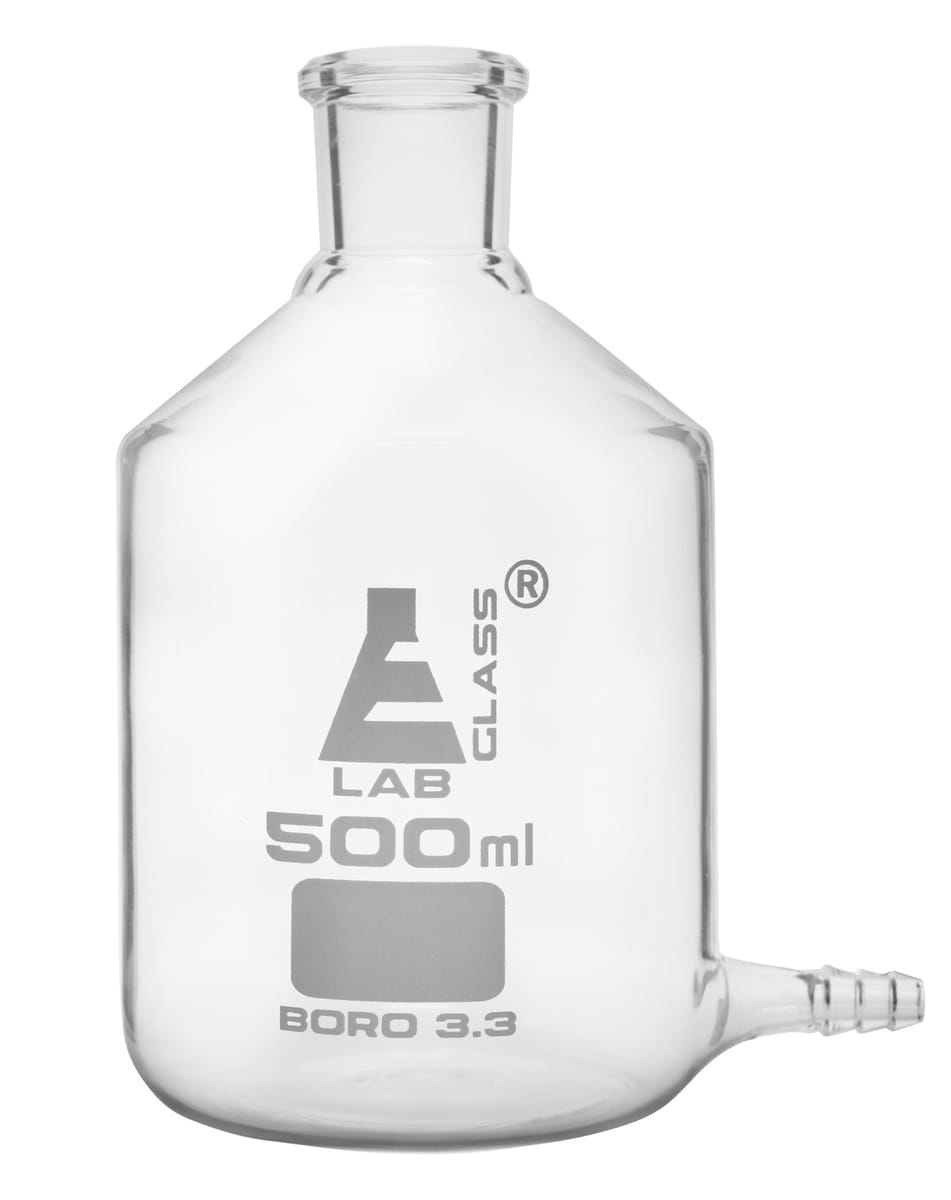 Eisco Glass Aspirator Bottle with Ribbed Outlet