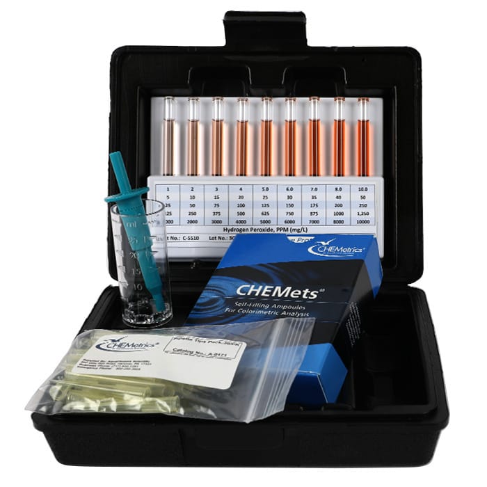 CHEMets® Hydrogen Peroxide HR Visual Test Kit 125 to 1250 ppm