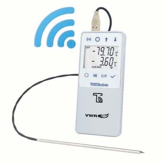 VWR® TraceableLIVE® Wi-Fi Data Logging ULT Freezer Thermometers with Remote Notification