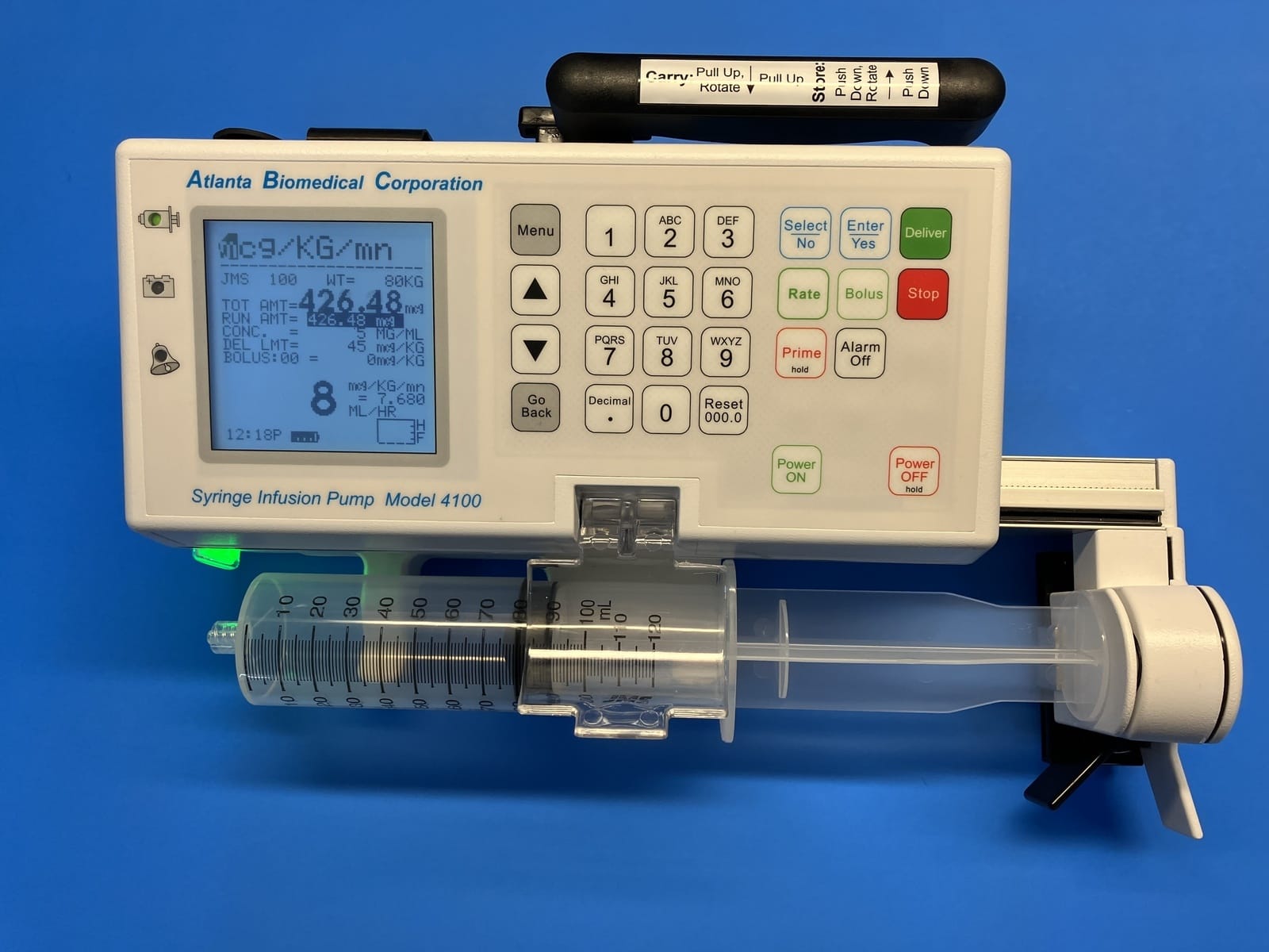 Atlanta Biomedical Syringe Infusion Pump, FDA Approved