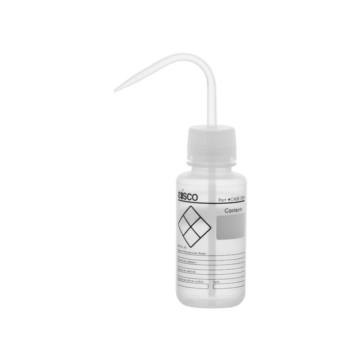 Chemical Wash Bottle, Blank Labels