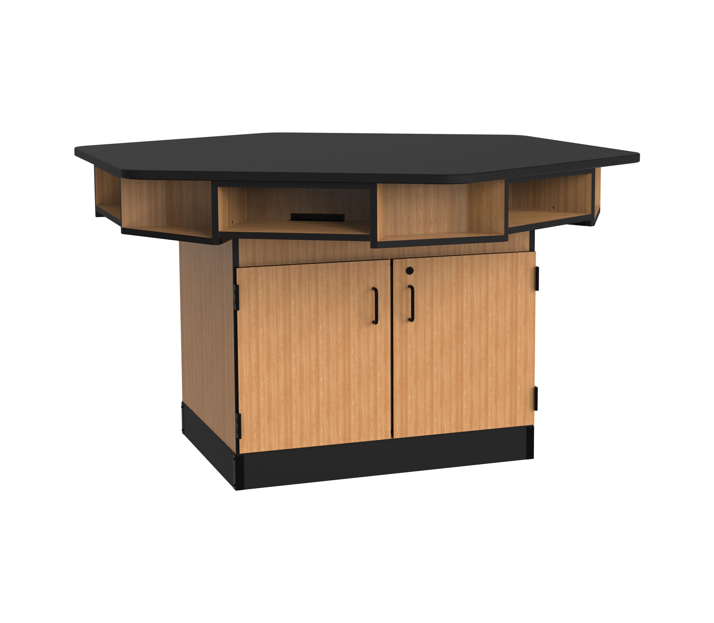 NPS® Six-Person Workstation, Cabinet Base, Book Boxes
