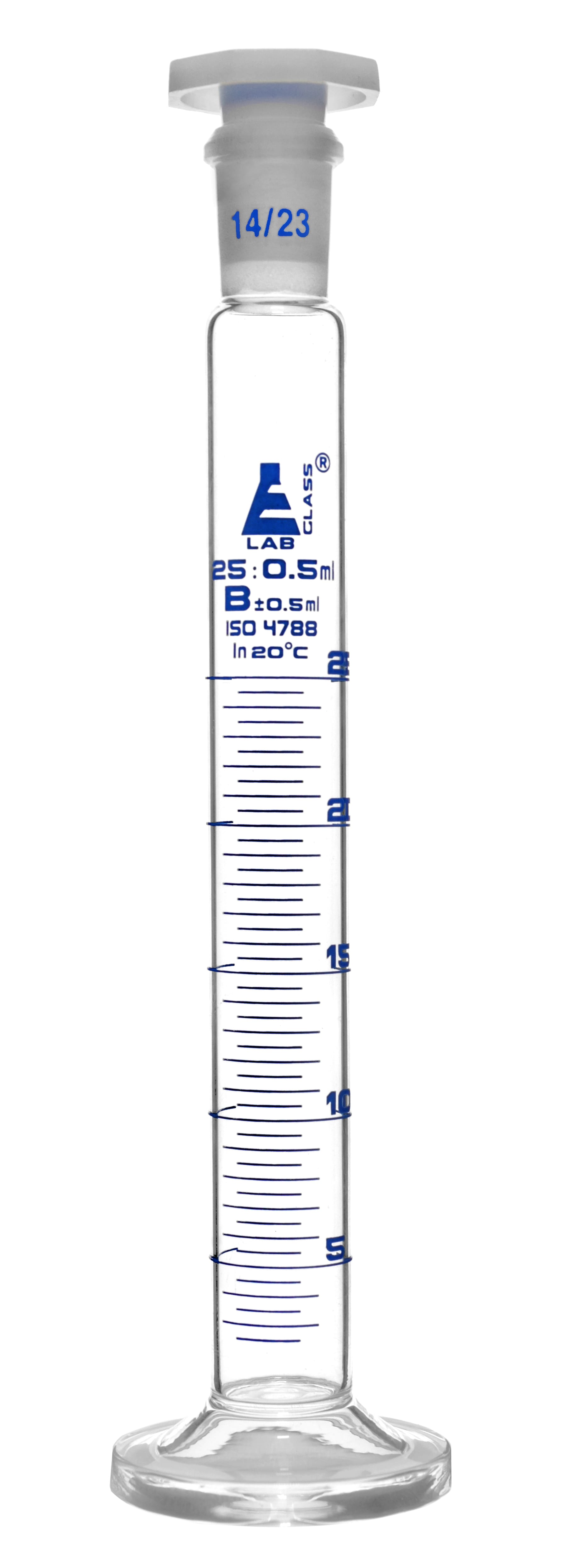 Eisco Glass Graduated Cylinders with Stopper and Round Base