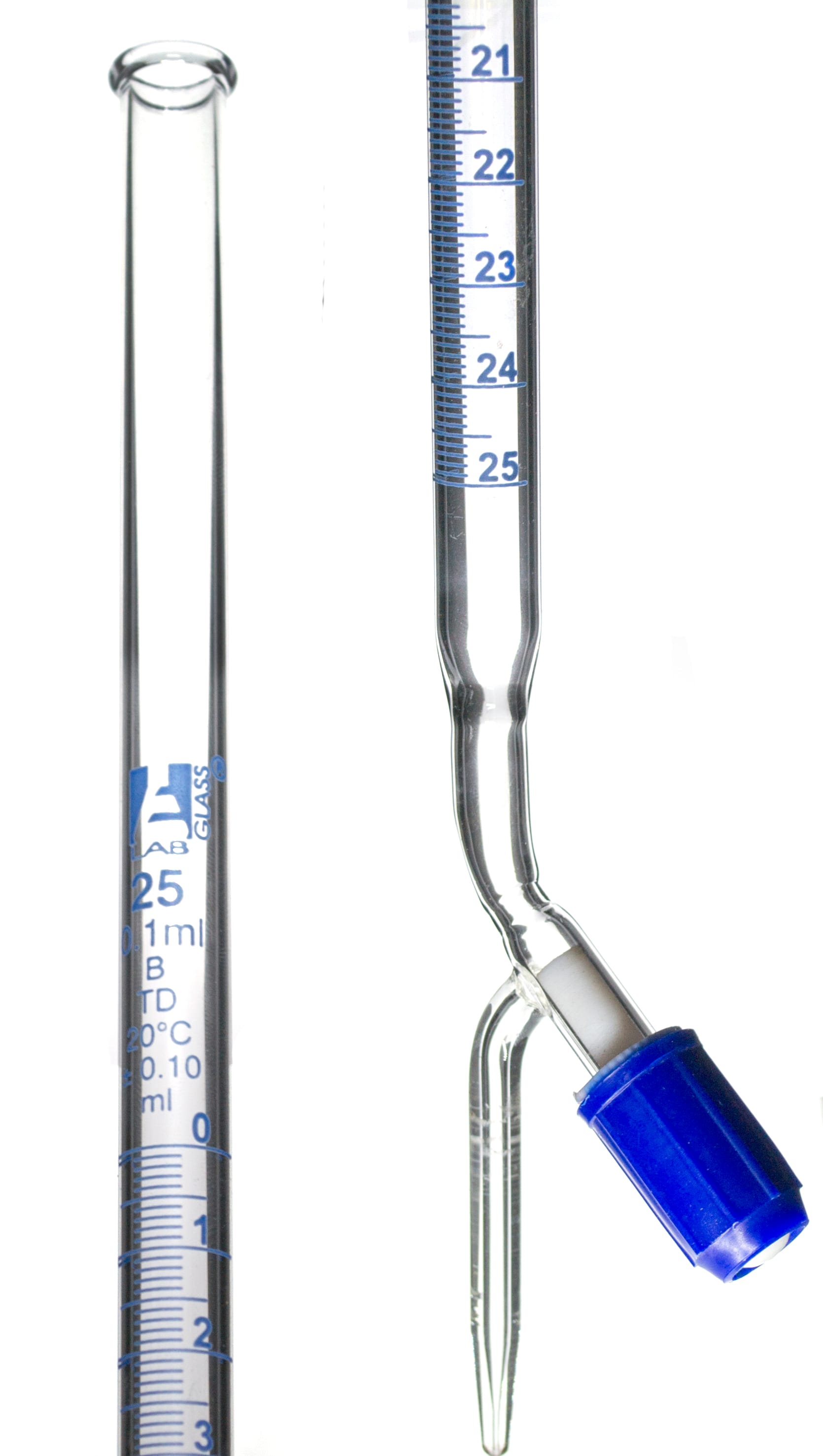Eisco Glass Burettes with PTFE Needle Valve Stopcock