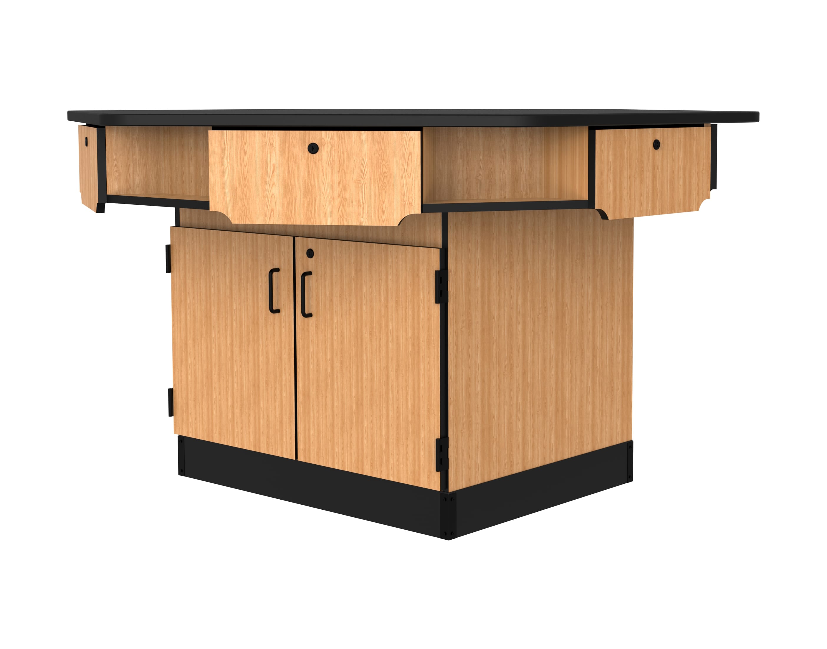 NPS® Six-Person Workstation, Cabinet Base, Drawers
