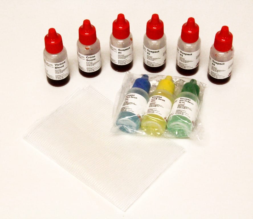 Simulated Blood Typing "Whodunit" Kit