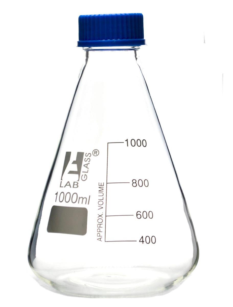 Eisco LabGlass® Erlenmeyer Flasks with Polypropylene Screw Cap