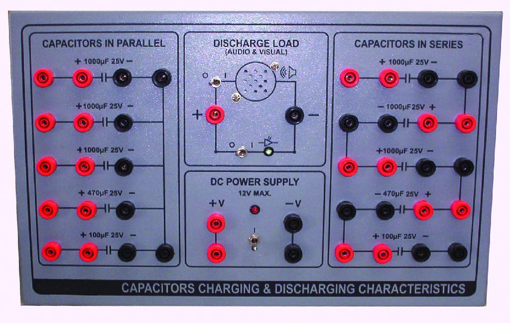 Essential Physics Demo: Series and Parallel Capacitor Board