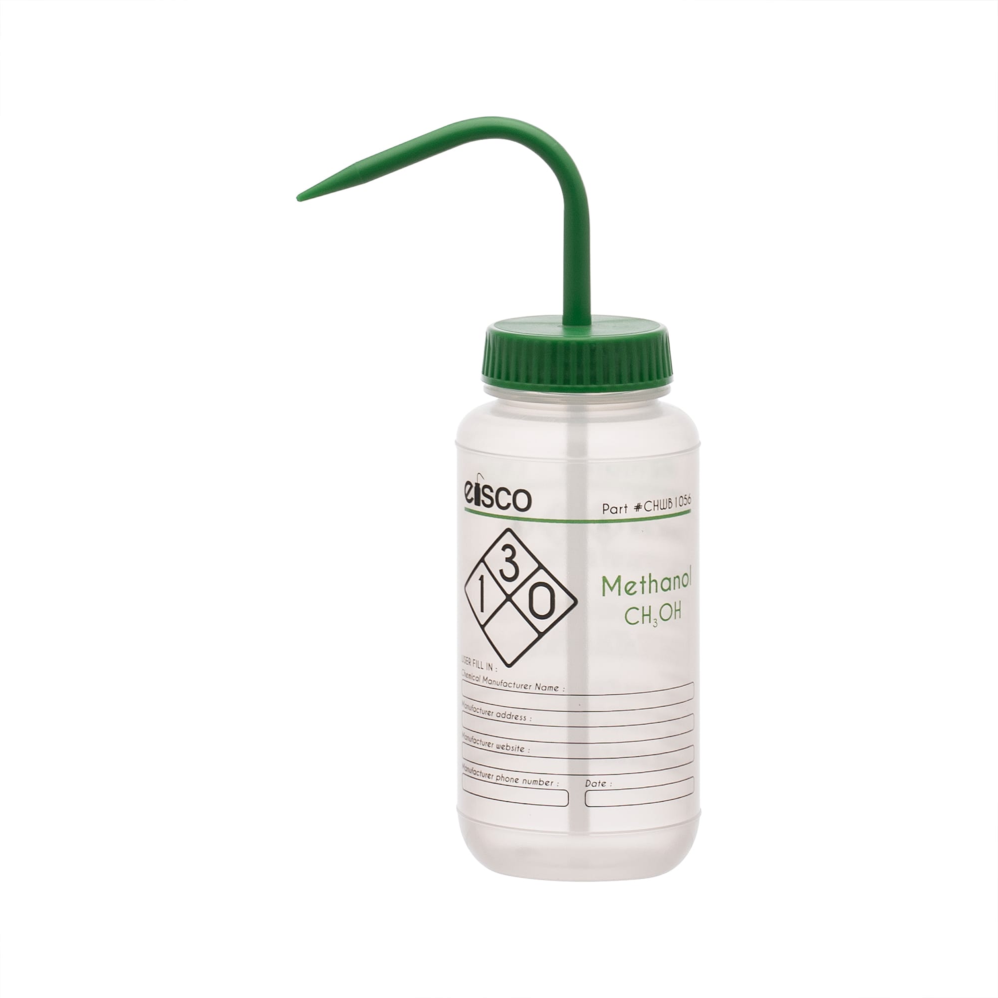 Performance Plastic Chemical Wash Bottles, 500 ml, 2 Color Label