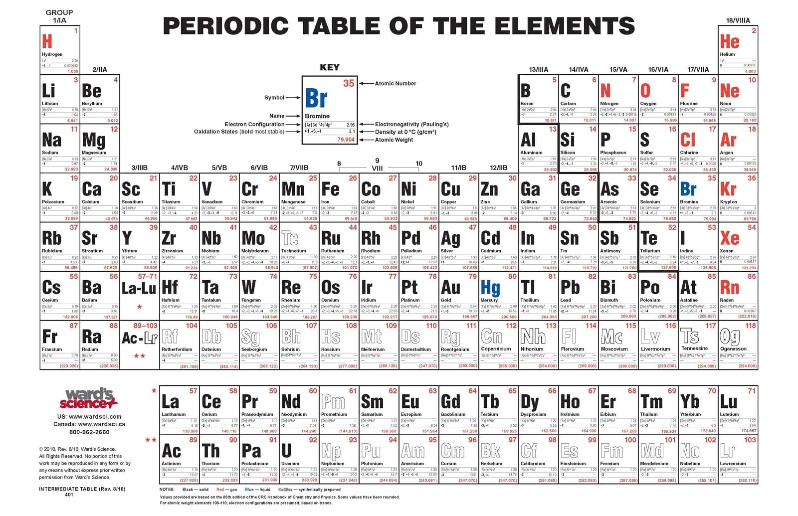 Ward's® Intermediate Periodic Tables