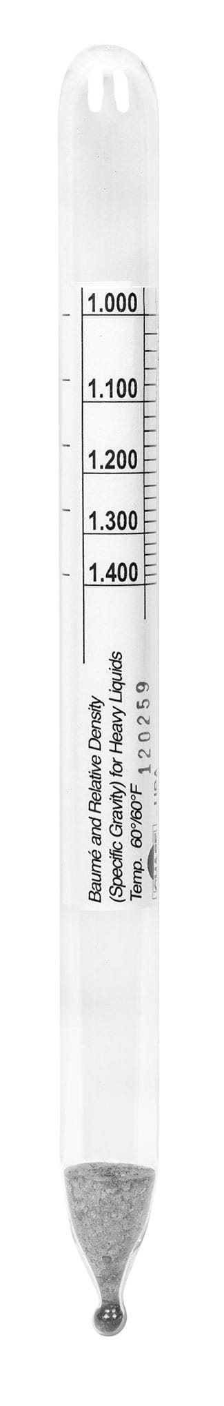 Dual Scale Hydrometers, Specific Gravity/Baume