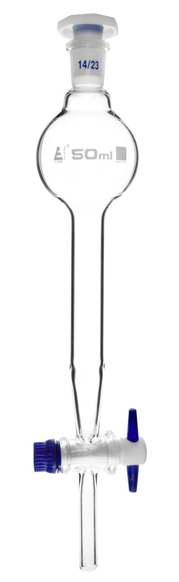 Eisco Glass Gilson Separatory Funnels with PTFE Stopcock