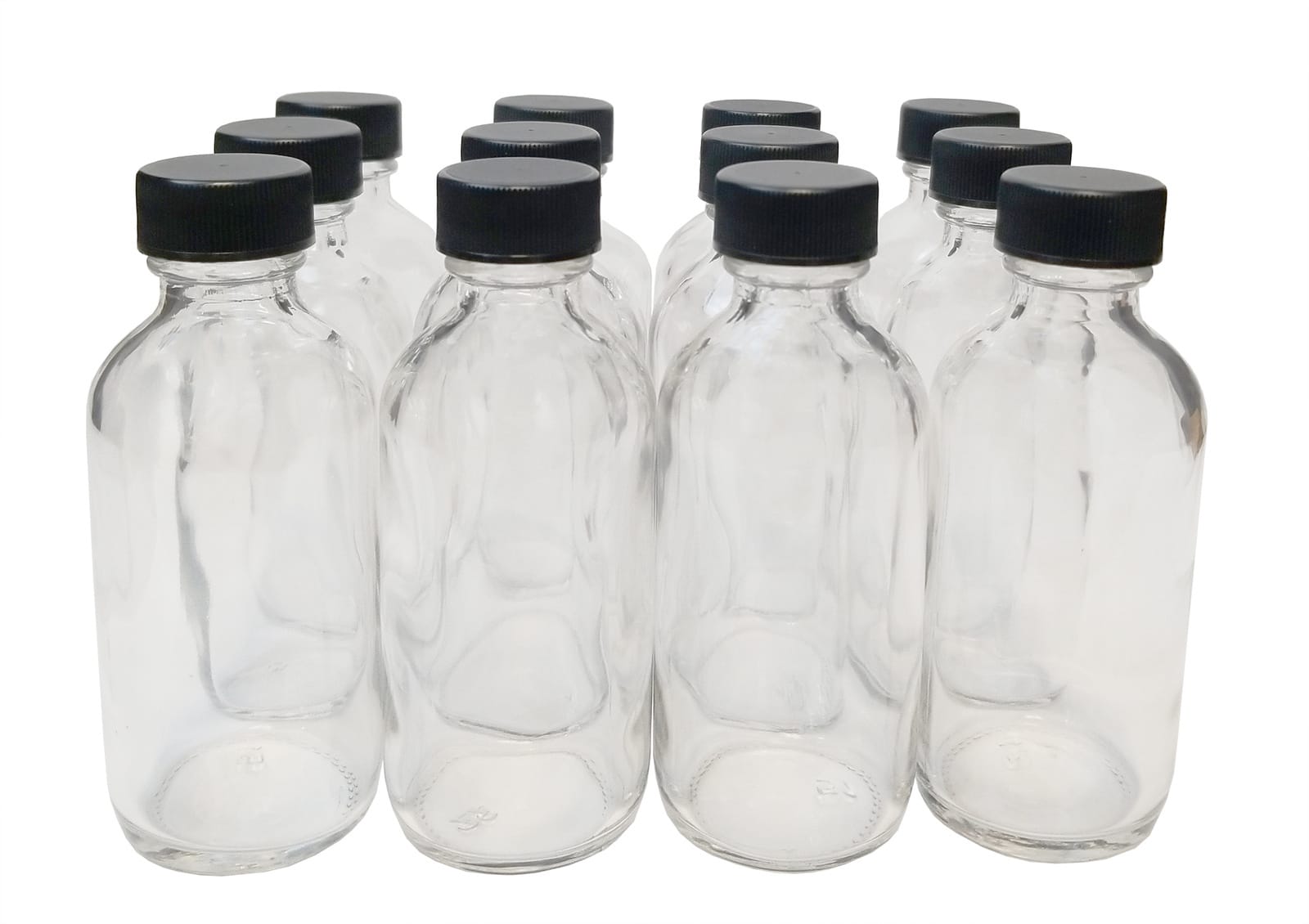 Bottles, Boston Round, Amber / Clear