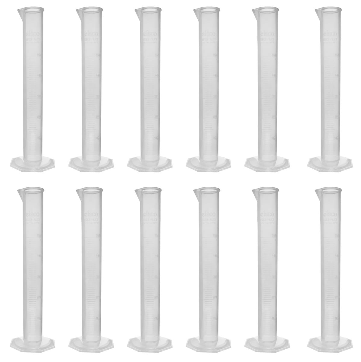 Eisco Polypropylene Graduated Cylinders with Hexogonal Base, Class B