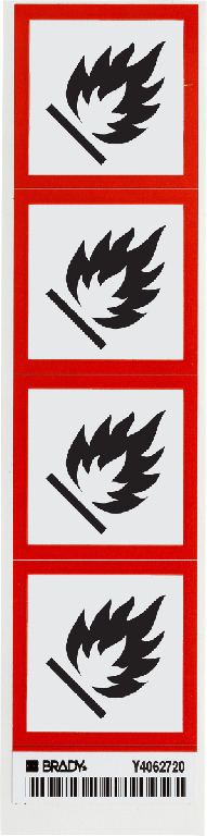 Brady® Vinyl GHS OSHA Labels 'Flammable Picto'