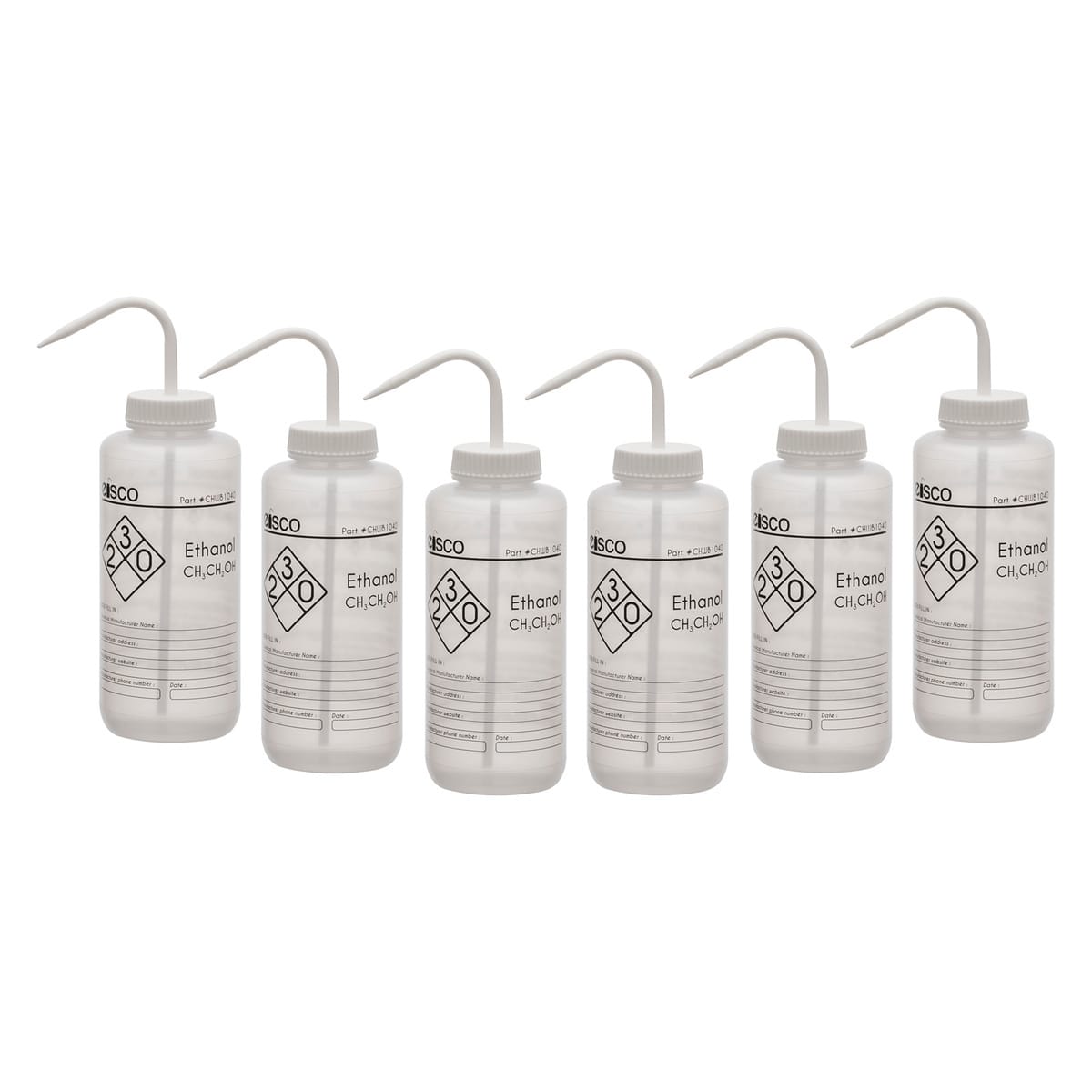 Performance Plastic Chemical Wash Bottles, 1000 ml, 1 Color Label, Eisco Scientific
