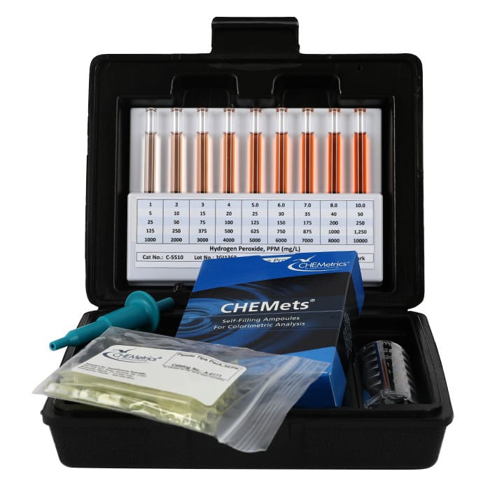 CHEMets® Hydrogen Peroxide HR Visual Test Kit 1000 to 10000 ppm