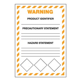 Vinyl GHS Labels "Secondary Container",
