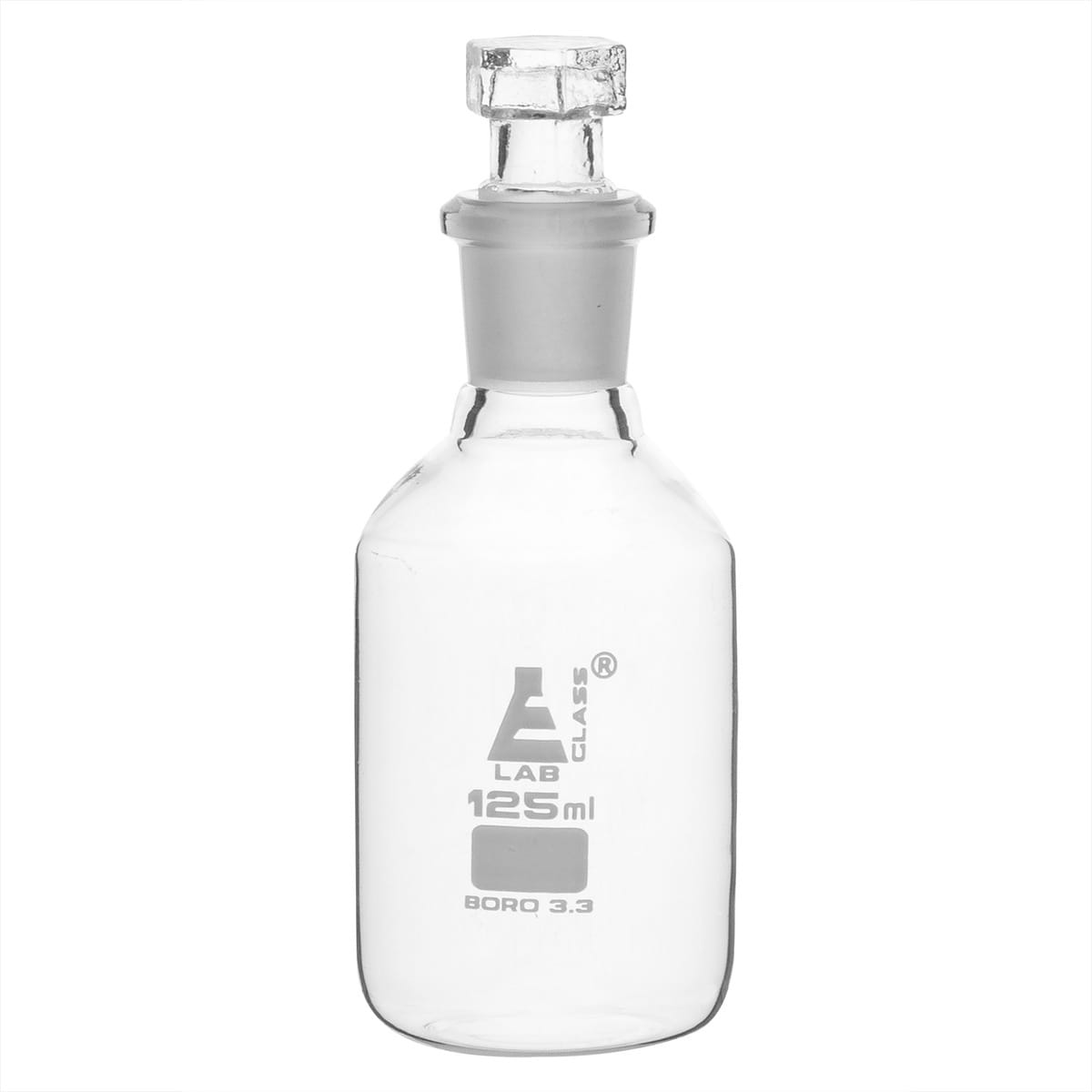 Eisco Glass Reagent Bottles with Hexagonal Stoppers