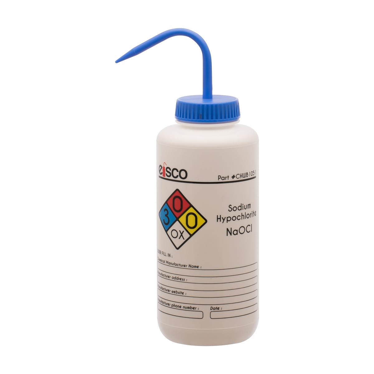 Performance Plastic Chemical Wash Bottles, 1000 ml, 4 Color Label