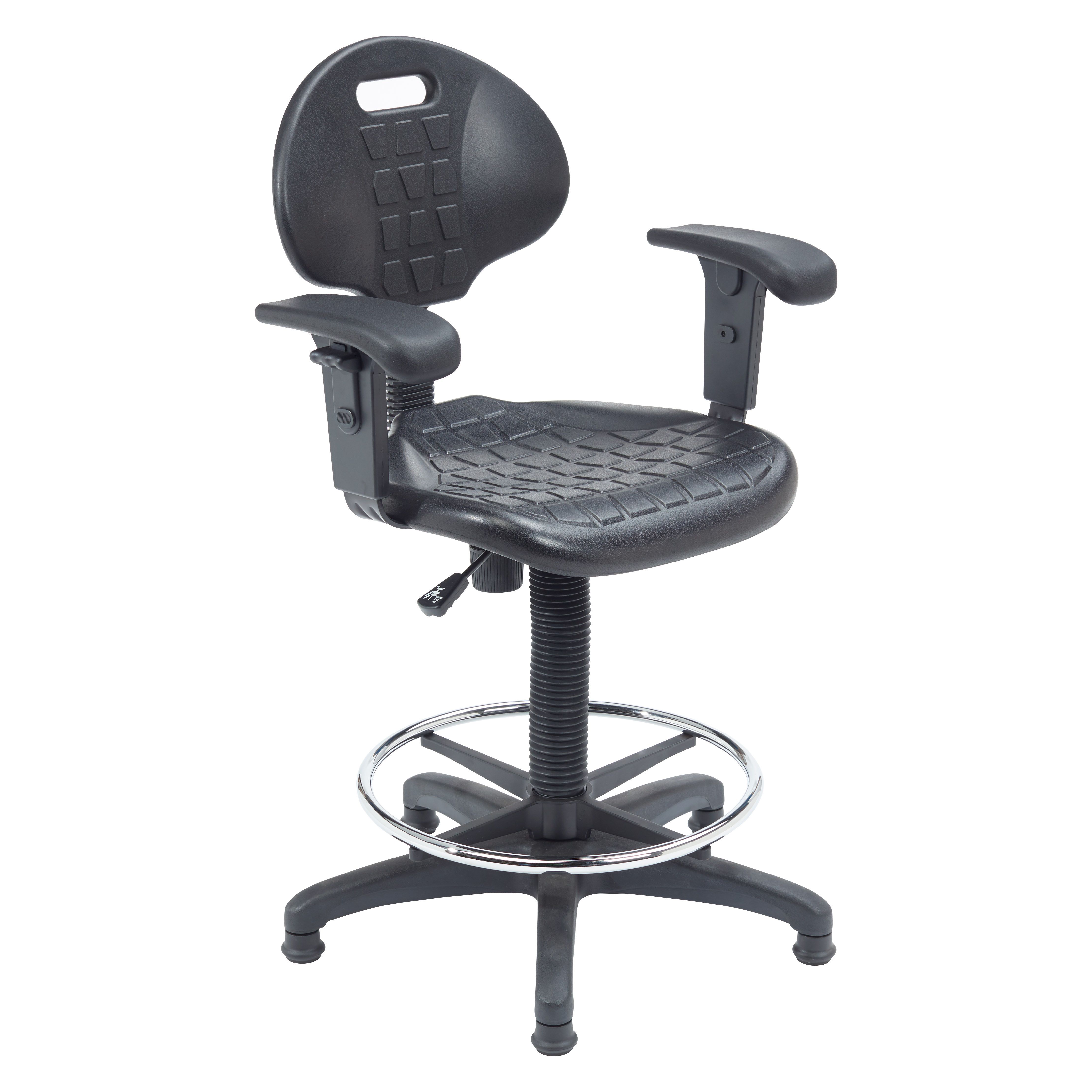 NPS® Polyurethane Task Chair with Arms, Black