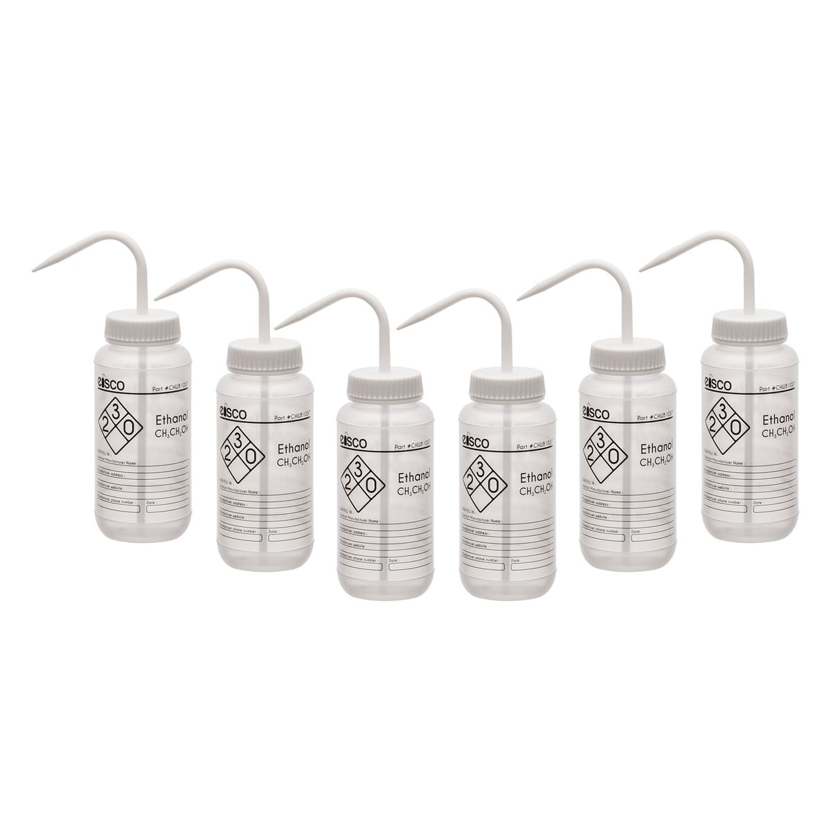 Performance Plastic Chemical Wash Bottles, 500 ml, 1 Color Label, Eisco Scientific