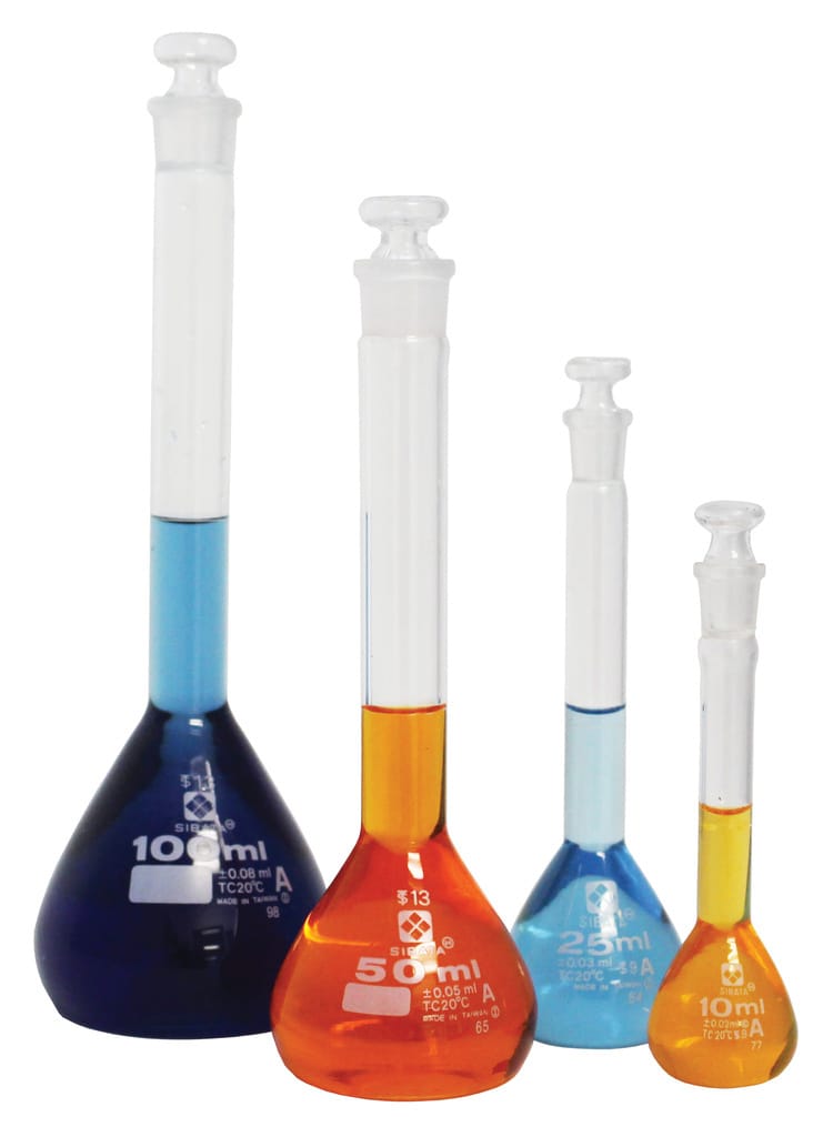 Vee Gee Volumetric Flasks with Glass Stopper