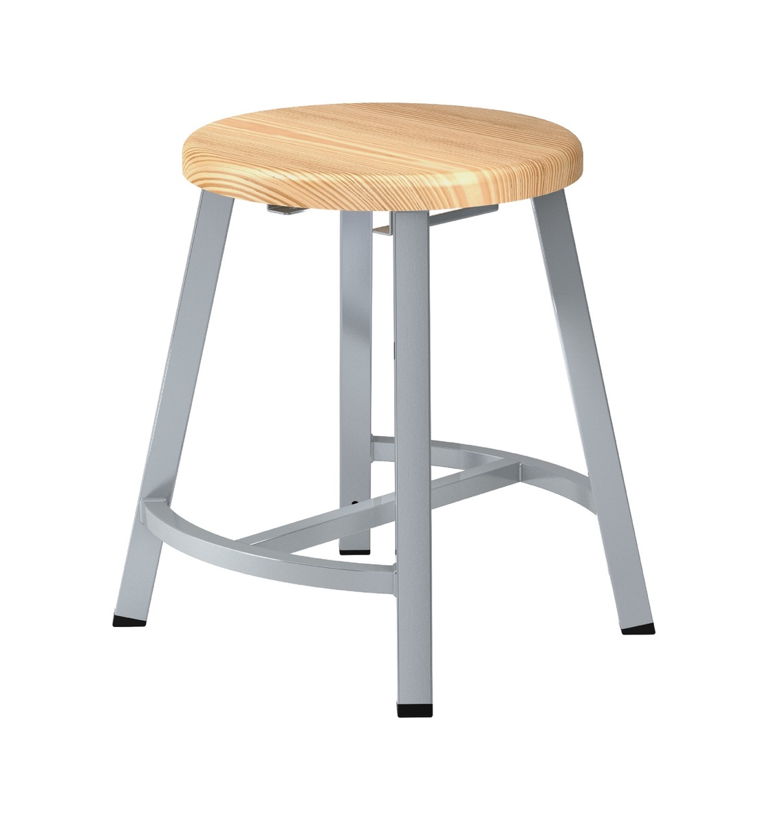 NPS® Titan Stools, Solid Wood Seat, Gray Frame