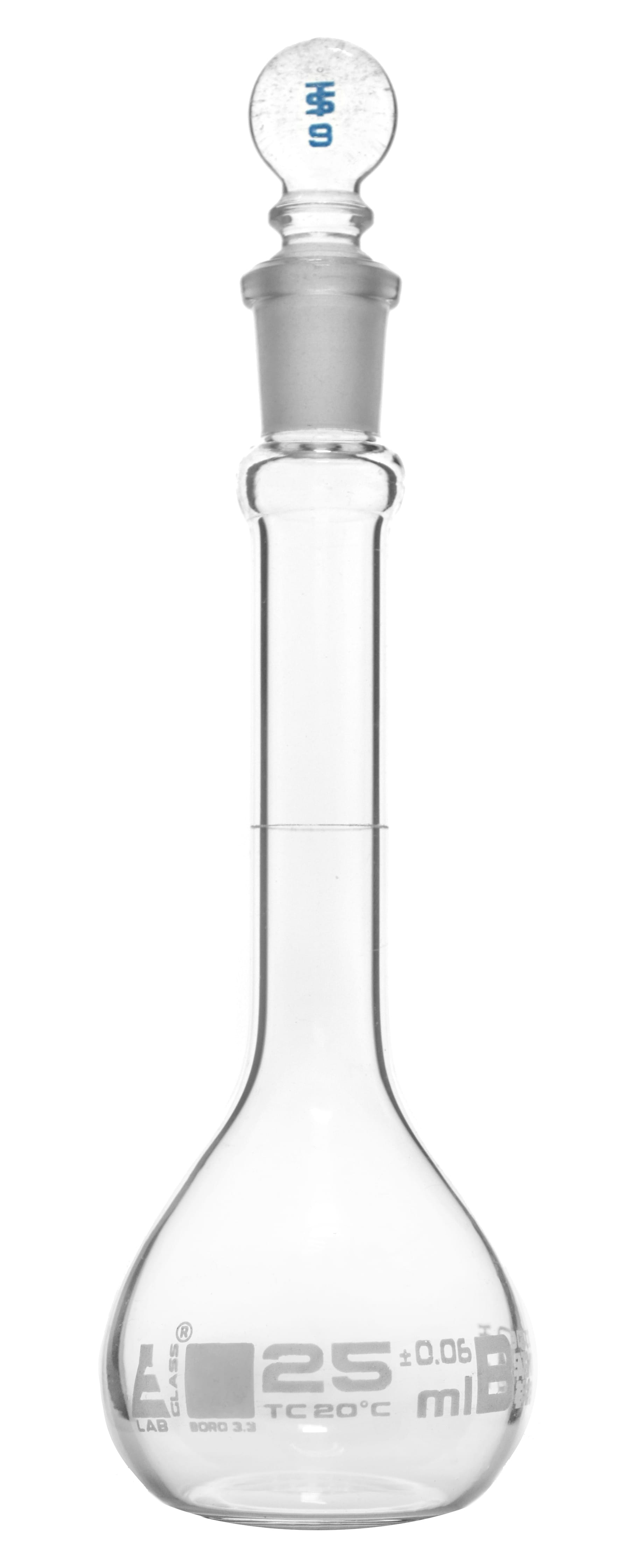 Eisco Glass Volumetric Flasks with Glass Stopper, ASTM Class A