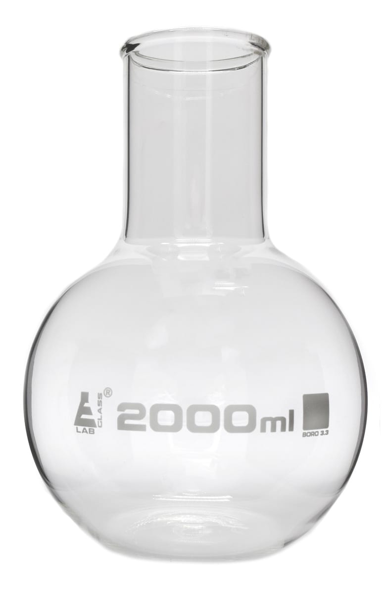 Eisco LabGlass® Boiling Flasks, Flat Bottom, Wide Neck