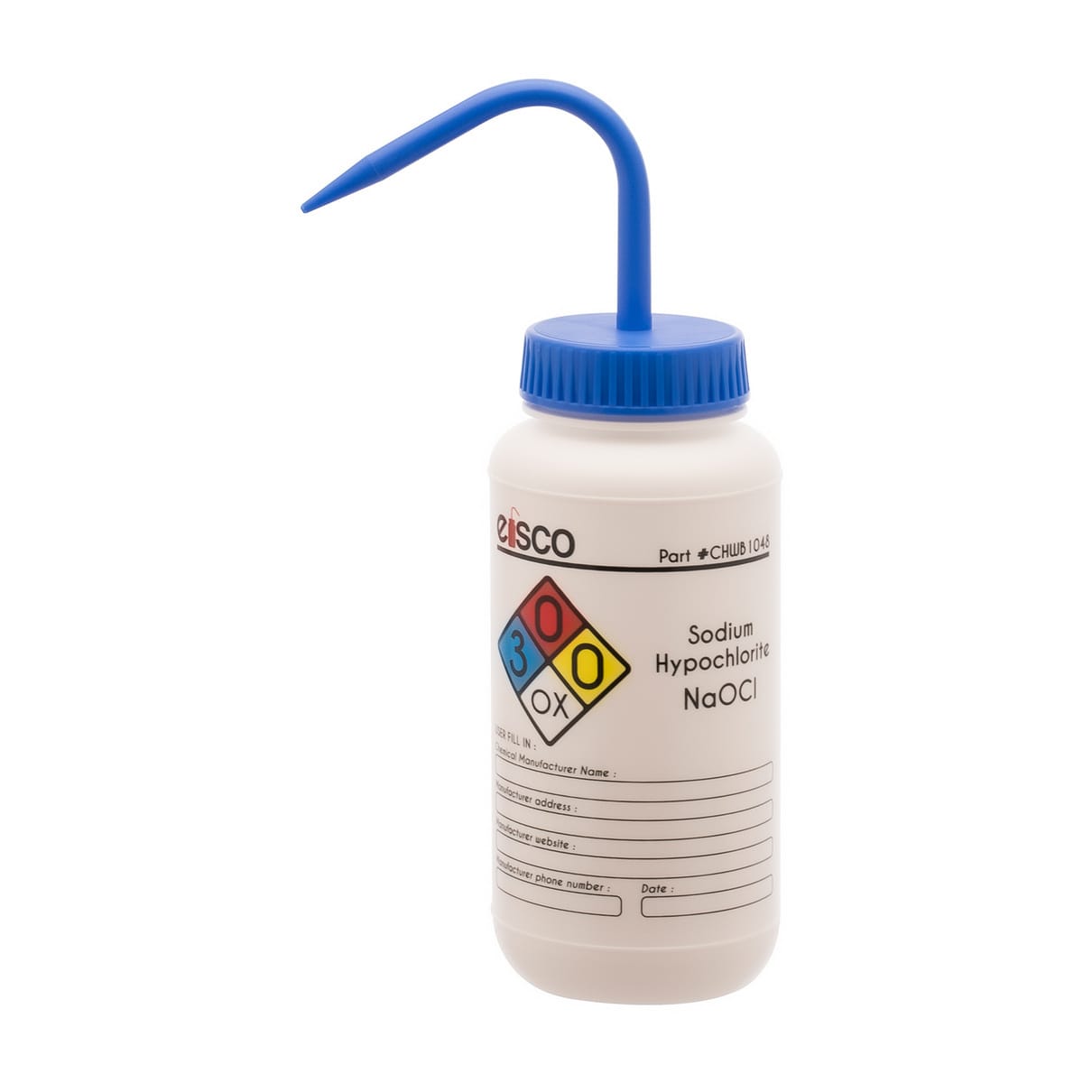 Performance Plastic Chemical Wash Bottles, 500 ml, 4 Color Label