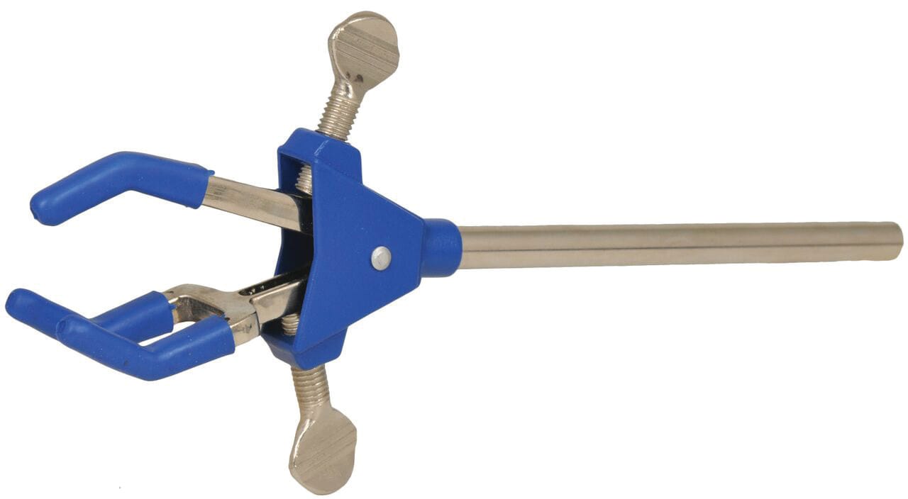 Premium Three-Prong Clamp with Dual Screw Adjustment, Vinyl Coated