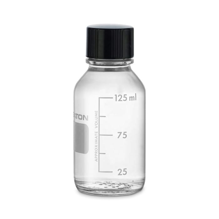 WHEATON® Media/Lab Bottles with Rubber Lined Phenolic Cap, Clear, Graduated