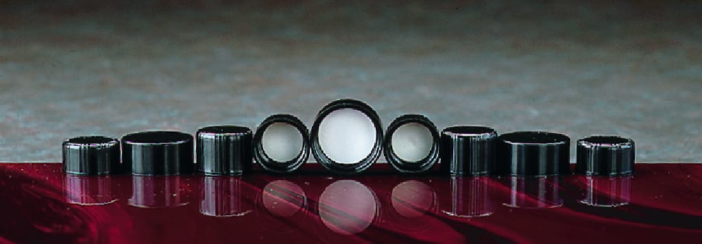 Qorpak® Black Phenolic Screw Caps, Pulp/Vinyl Liner