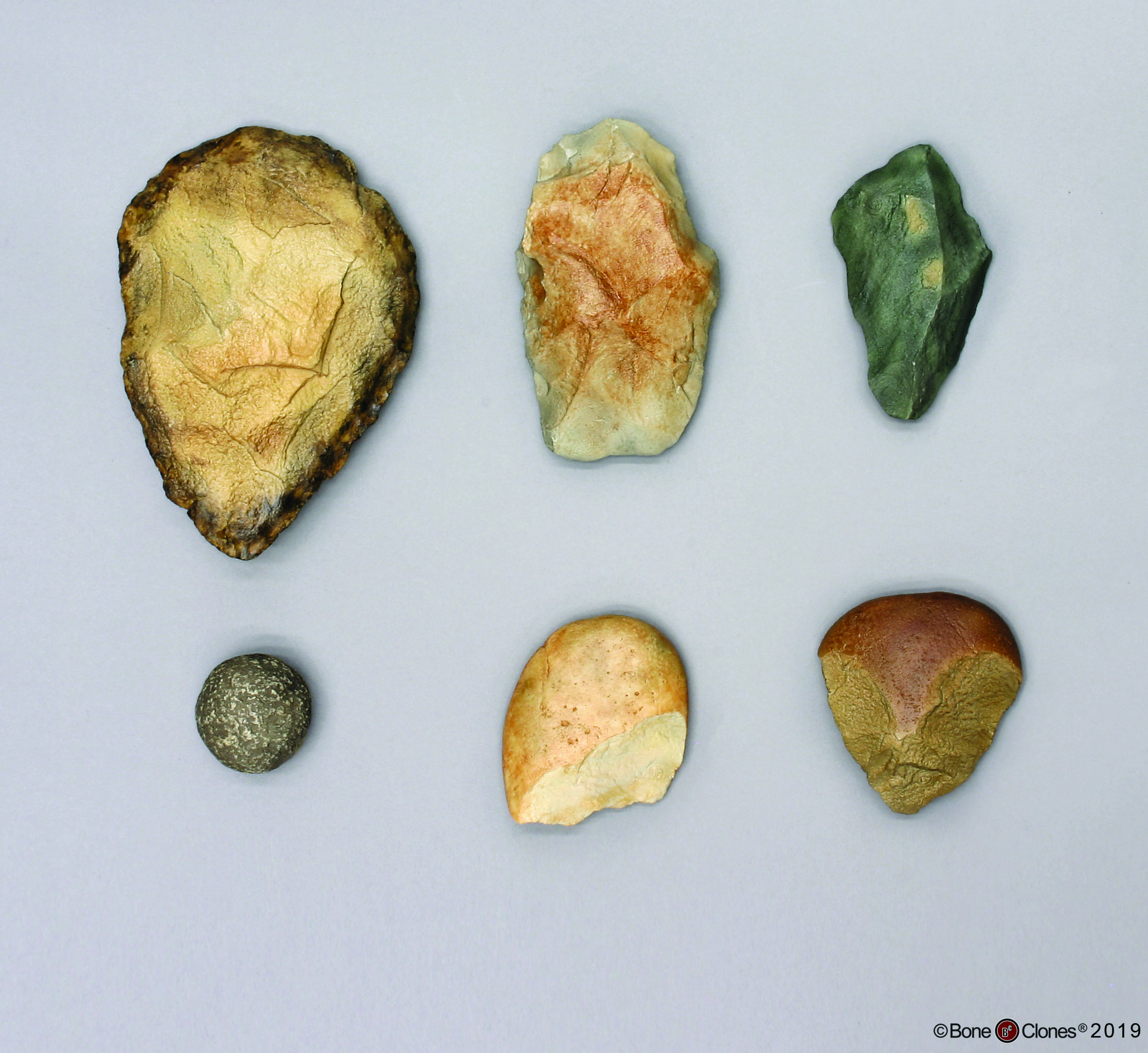 Bone Clones® Set of 6 Fossil Hominid Tools from East Africa