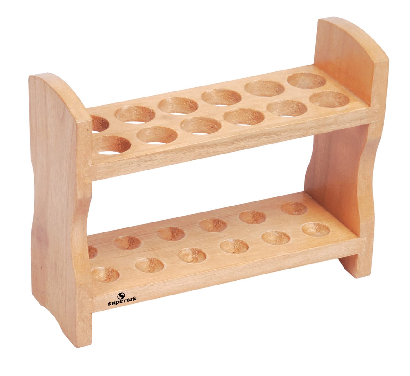 Double Row Wood Test Tube Rack