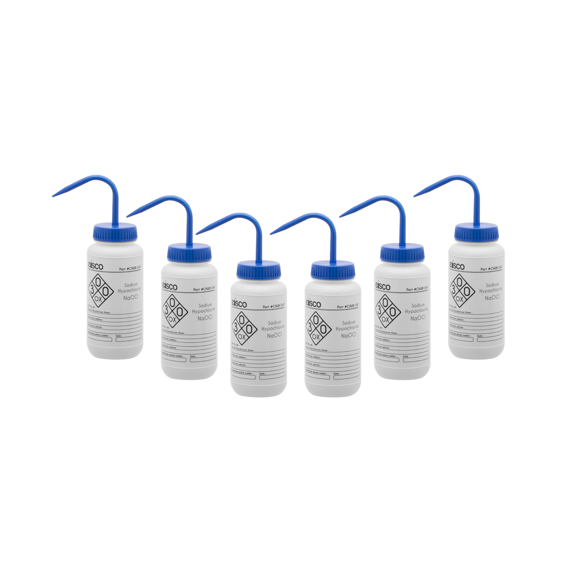 Performance Plastic Chemical Wash Bottles, 500 ml, 2 Color Label