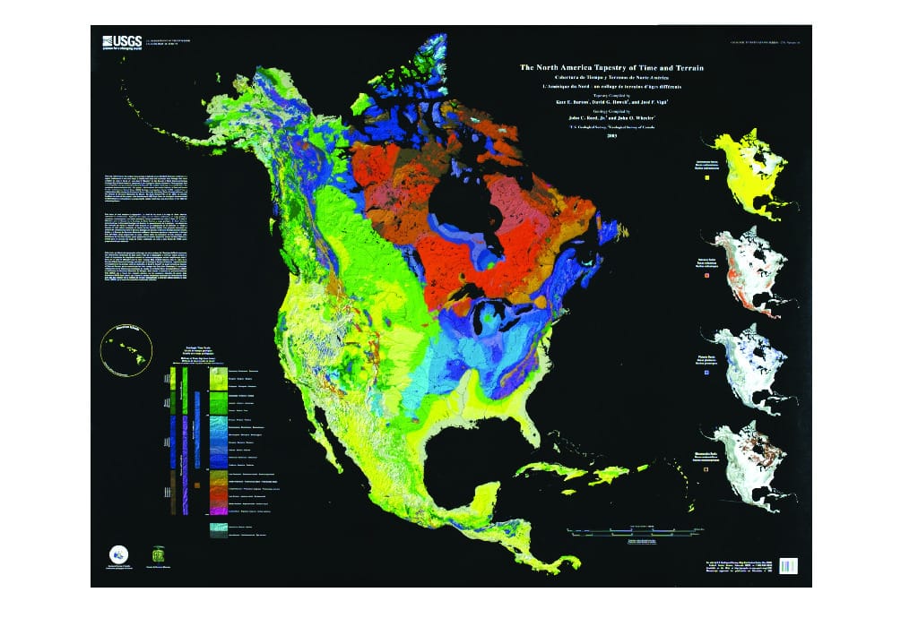 North America Tapestry of Time and Terrain Map