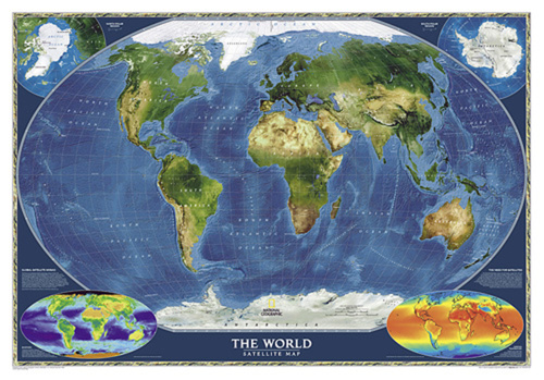 National Geographic® World Satellite Map