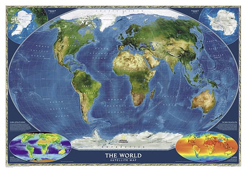 National Geographic® World Satellite Map
