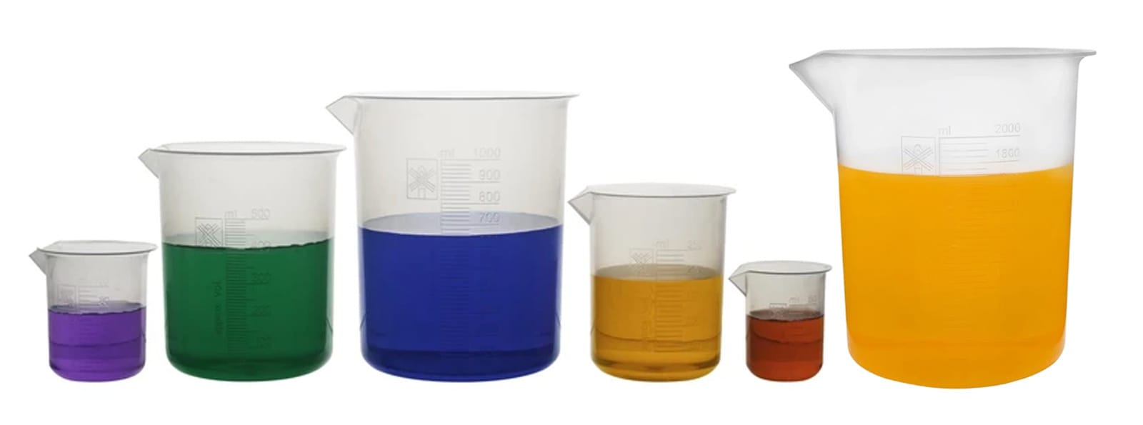 Eisco 6-Piece Plastic Graduated Beaker Set