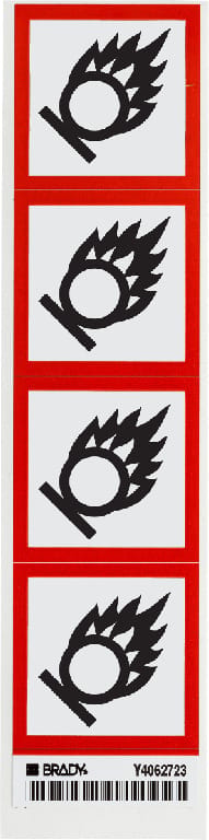 Brady® Vinyl GHS OSHA Labels 'Oxidizing Picto'