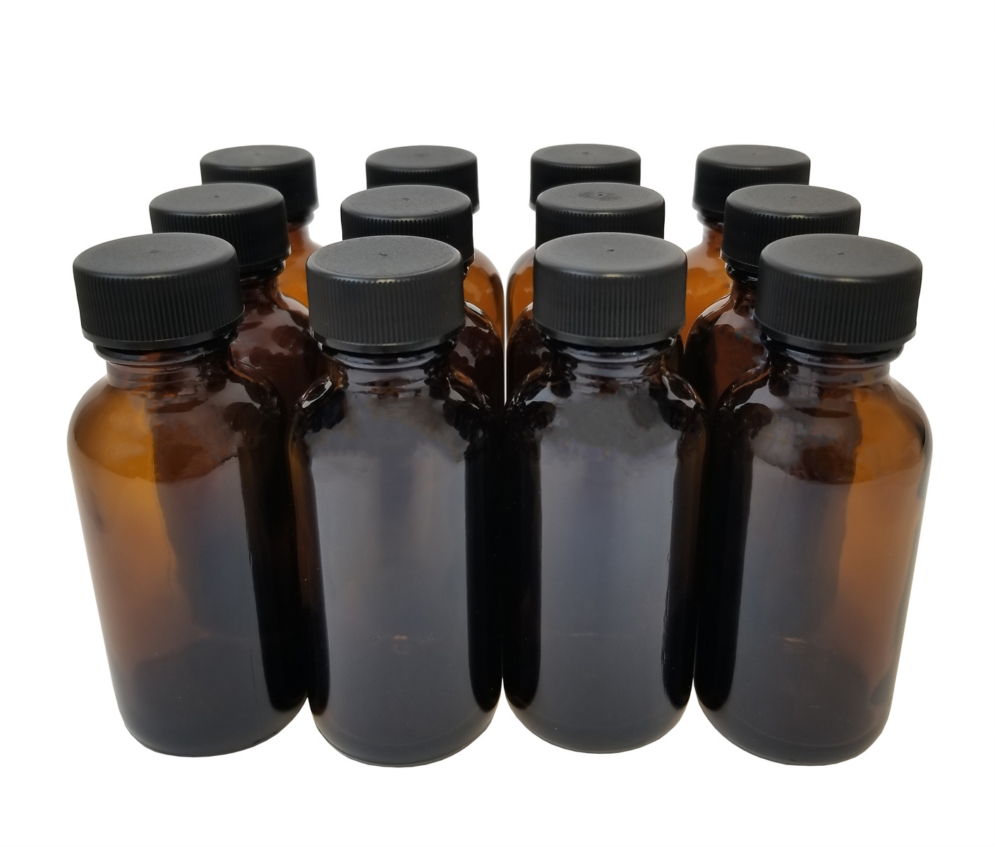 Bottles, Boston Round, Amber / Clear