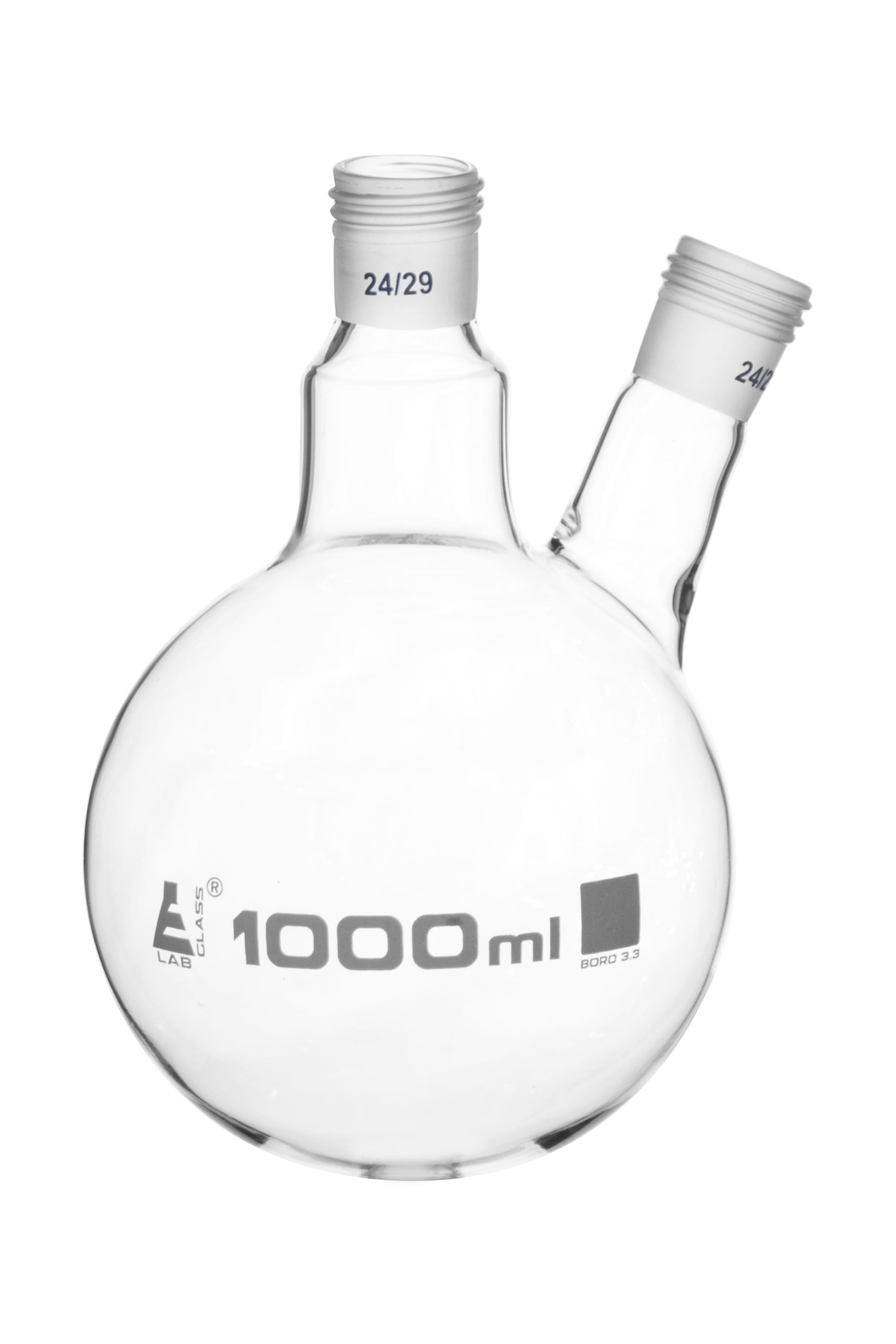 Eisco LabGlass® Distillation Flasks, 2 Neck with Threaded Joint