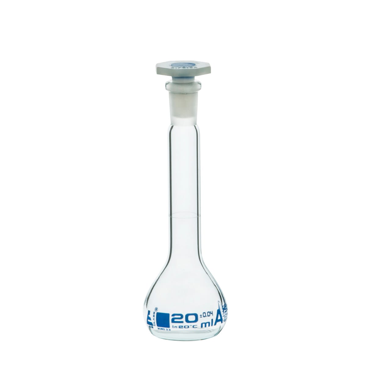 Eisco Glass Volumetric Flasks with Plastic Stopper, Class A