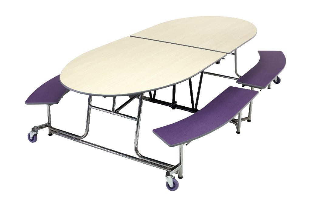 Mobile Bench Tables, Elliptical, AmTab