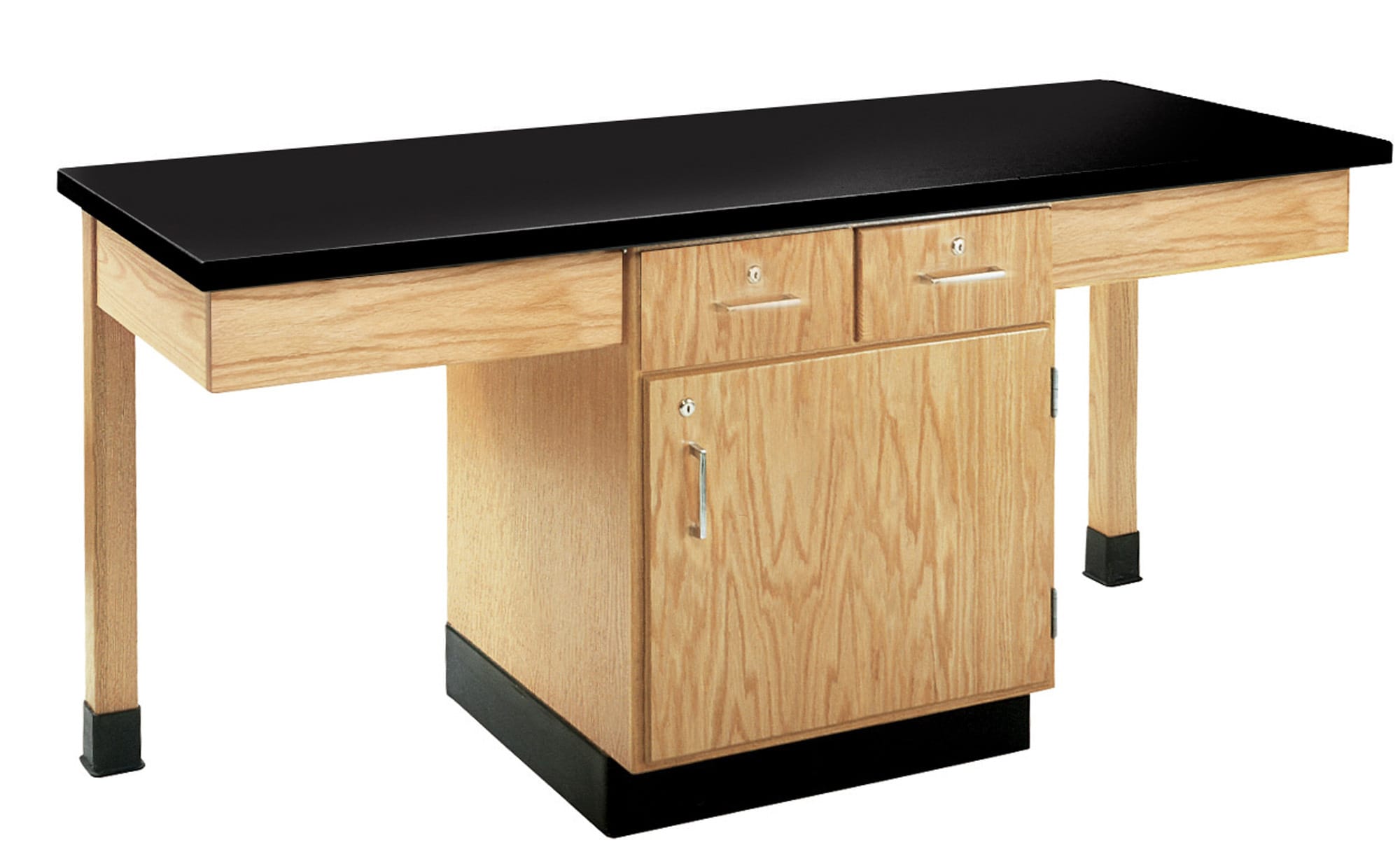 Student Lab Tables for 4 Students with Cabinet or Book Compartment, 1.25" ChemGuard® Top