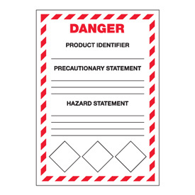 Vinyl GHS Labels "Secondary Container",